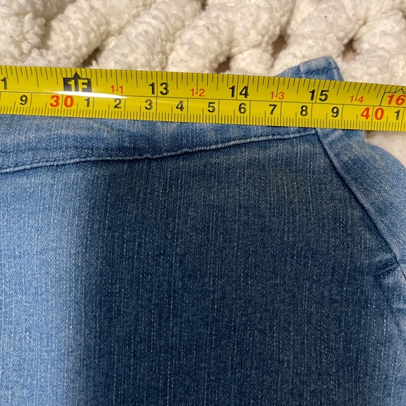 Vintage BonWorth Jean Skirt Womens Medium Petite Blue Prairie Midi Gardencore - Picture 10 of 11